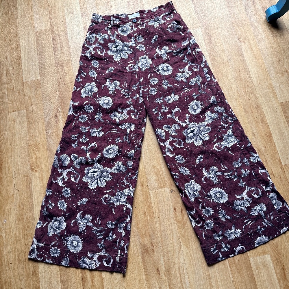 Linen floral pants